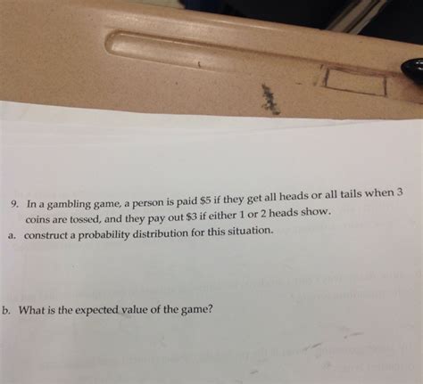 in a gambling game a man is paid $5|In a game, a person is paid Rs.$5$, if he gets all heads or.